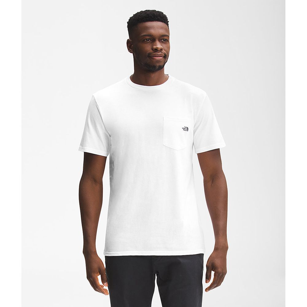 The North Face T-Shirts Mens Australia - The North Face Short Sleeve Woodmont Pocket White (CST-7523